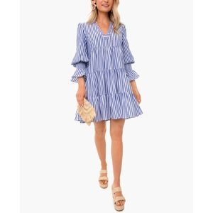 Tuckernuck Pomander Place Blue and White Stripe Cotton Poplin Kenzo Dress